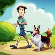 Man walking dog